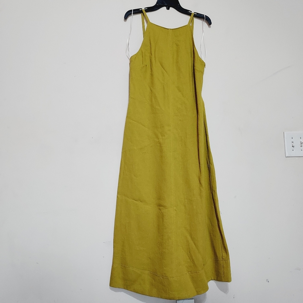 Zara ZW Collection Linen and Viscose Blend Midi Dress Open Back - Picture 3 of 9
